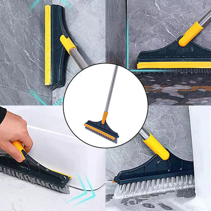 2 In 1 Long Handle Removable Wiper Floor Scrub Brush(26inch)